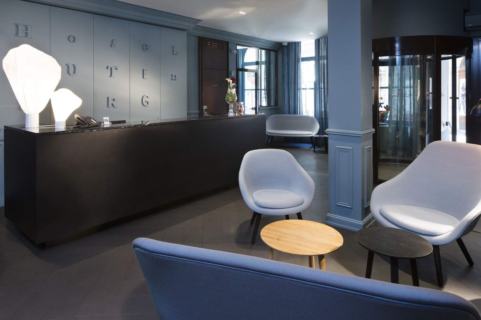 Lobby of the Gutenberg hotel in Strasbourg